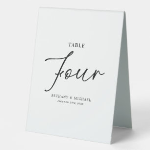 Plaque De Table Mariage simple Numéro de tableau 4 Panneau de tent
