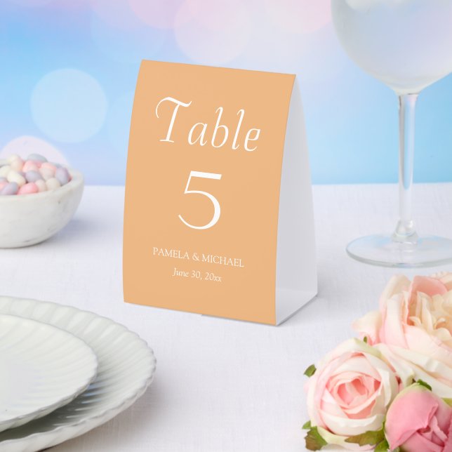 Plaque De Table Mariage Style Simple Pêche (Insitu (mariage))