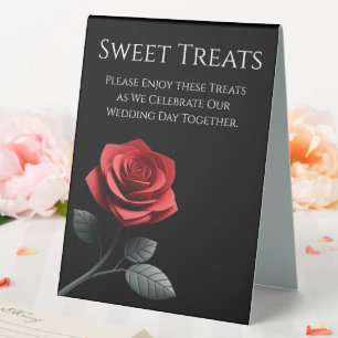 Plaque De Table Mariage Sweet Traitements Signal unique Rouge Rose