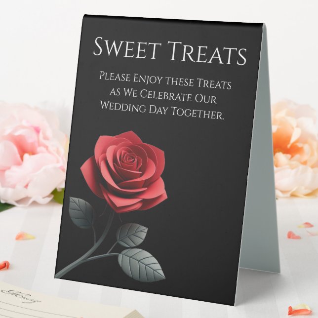 Plaque De Table Mariage Sweet Traitements Signal unique Rouge Rose (In SItu (Mariage))