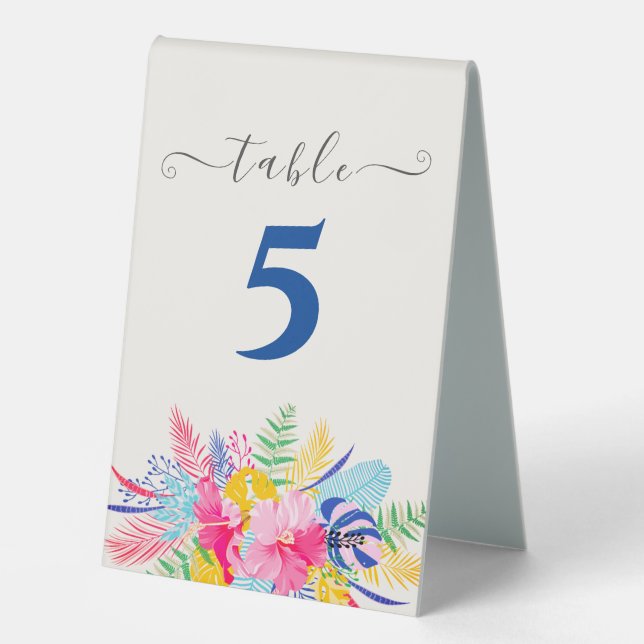 Plaque De Table Marine Blue Rose Wild Rain Forest Mariage À feuill (Recto)