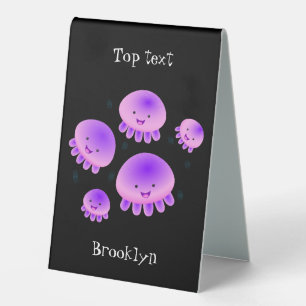 Plaque De Table Méduse mignonne rose violet kawaii dessin animé