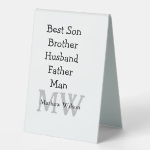Plaque De Table Meilleur homme fils mari papa cite ajouter un nom 