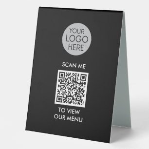 Plaque De Table Menu Analyser le code QR pour afficher   Logo d'en