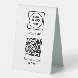 Plaque De Table Menu Code QR | Affichage sans contact du logo pers