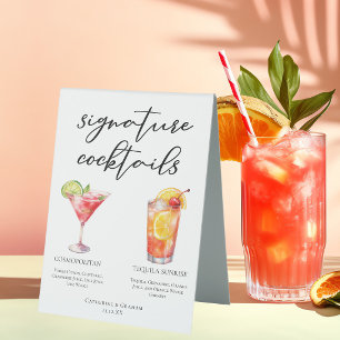 Plaque De Table Menu de cocktails signature Cosmopolitan Tequila S