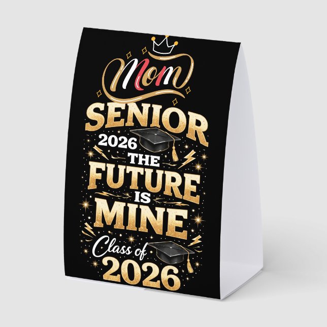 Plaque De Table Mère fière d'un diplômé de 2026 (Recto)