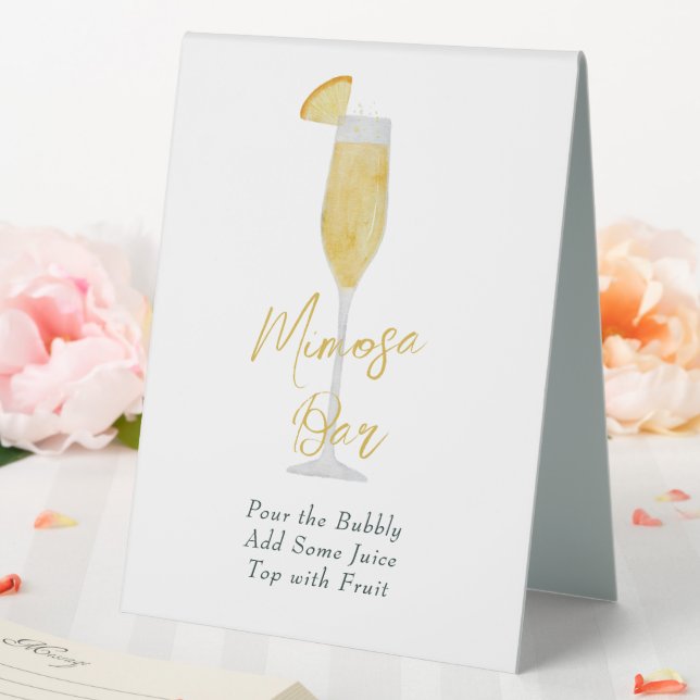 Plaque De Table Mimosa Bar Brunch Cocktail Mariage Fête des mariée (In SItu (Mariage))