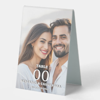 Plaque De Table Minimalist Photo Table Number Template Vertical