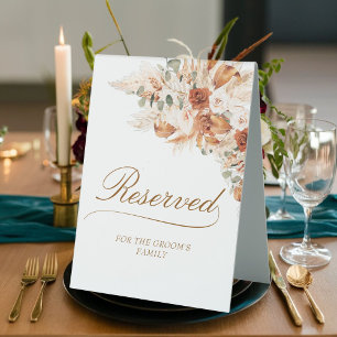 Plaque De Table Minimaliste Elegant Boho Mariage Réservé Siège
