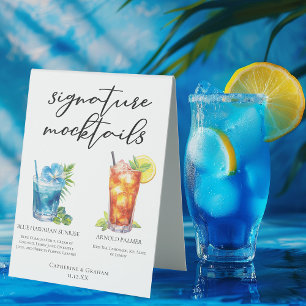 Plaque De Table Mocktails d'été Blue Hawaiian Arnold Palmer