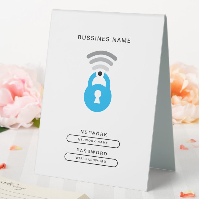 Plaque De Table Modèle du logo WiFi Key tech (In SItu (Mariage))