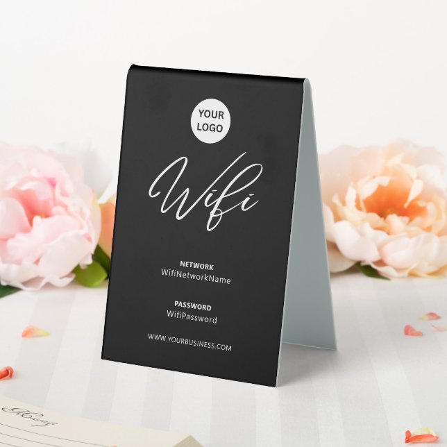 Plaque De Table Modern Business Wifi Password Welcome QrCode Sign (In SItu (Mariage))