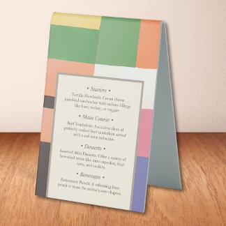Plaque De Table Moderne Cute Vivid Couleurs Blocs de retraite
