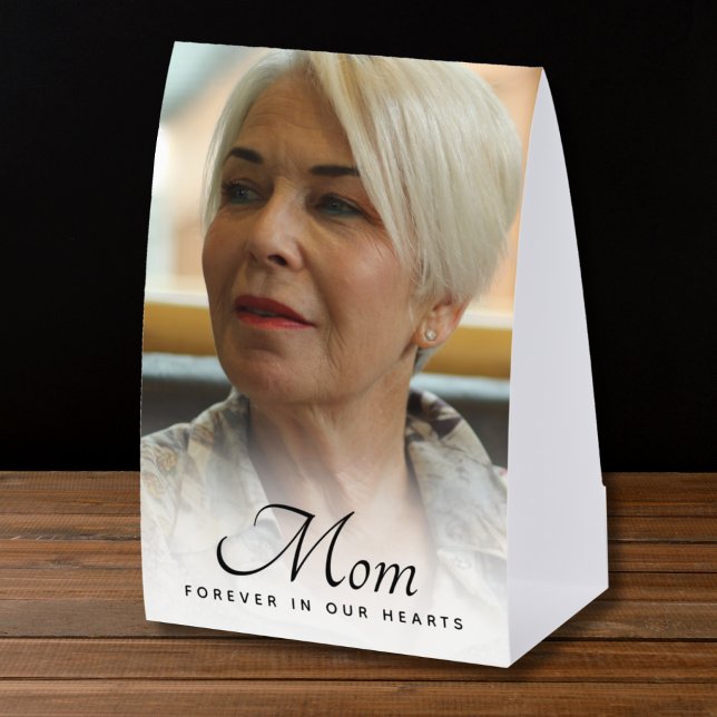 Plaque De Table Mom Photo Memorial Remembrance Tribute (Mom Photo Memorial Table Tent)