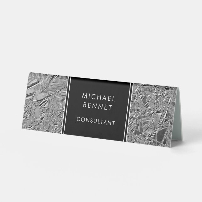 Plaque De Table Monogramme Argent Métallique Tente S (Recto)