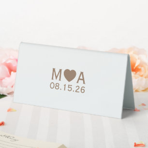 Plaque De Table Monogramme de couple mariage