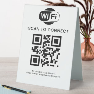 Plaque De Table Mot de passe Wifi Analyse du code QR pour se con