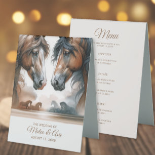 Plaque De Table Nature Belle Cheval Brown Menu Mariage