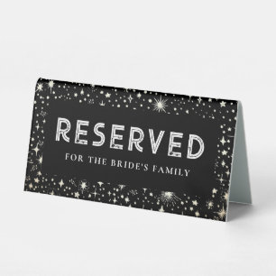 Plaque De Table Night Sky Stars Black Mariage Réservé