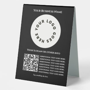 Plaque De Table Noir avec code QR ajoutez votre propre texte et lo