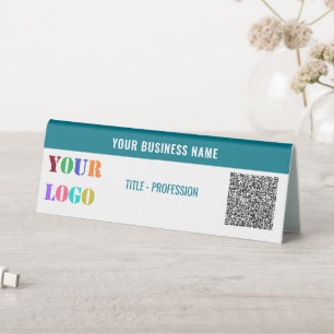 Plaque De Table Nom du logo de l'entreprise QR Code Table Tente Mo