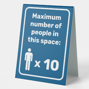Plaque De Table Nombre maximal de personnes