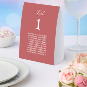 Plaque De Table Noms des invités Dusty Rose rose papier table tent