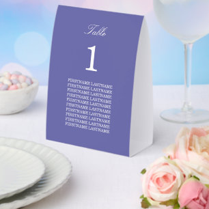 Plaque De Table Noms des invités tente de table en papier lavande