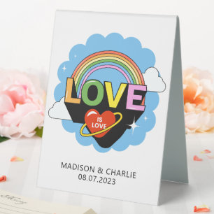 Plaque De Table Noms personnalisés / Texte "L'amour est amour"
