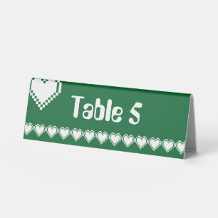 Plaque De Table Notre panneau de table à thème 8 bits en vert
