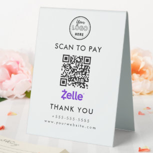 Plaque De Table Numérisation de code professionnel Zelle QR pour p