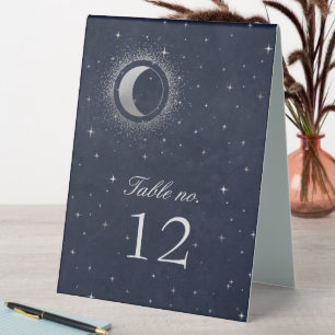 Plaque De Table Numéro de Mariage des étoiles d'argent céleste