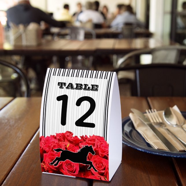 Plaque De Table Numéro de table Cheval de course et Roses (Insitu (restaurant))