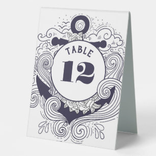 Plaque De Table Numéro de table d'Ancre à thème nautique