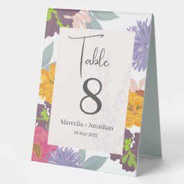 Plaque De Table Numéro de tableau Abstrait moderne du Mariage flor