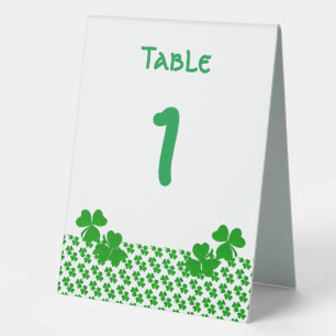 Plaque De Table Numéro de tableau Irlandais Shamrocks Clochers