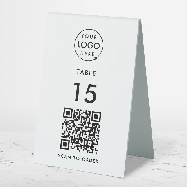 Plaque De Table Numéro de tableau QR Code Restaurant Café Scan to  (Interactive "scan to order" QR code table signs for restaurants, bars, cafes & hospitality events.)