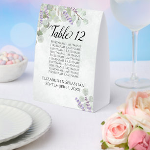 Plaque De Table Numéro du tableau de bord du Mariage Eucalyptus La