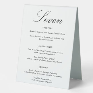 Plaque De Table Numéro et menu de table de Mariage combiné | Table