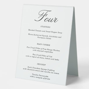 Plaque De Table Numéro et menu de table de Mariage combiné Table