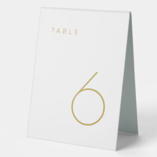 Plaque De Table Numéro minimaliste d'or et de table blanche modern