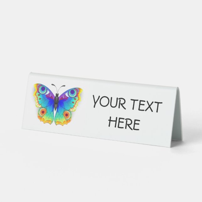 Plaque De Table Oeil de paon arc-en-ciel (Recto)