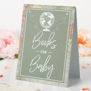 Plaque De Table "Oh Les Endroits..." Livres baby showers Pour Bébé