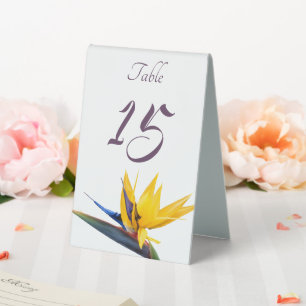 Plaque De Table Oiseau du Paradis Mariage Nombre double face