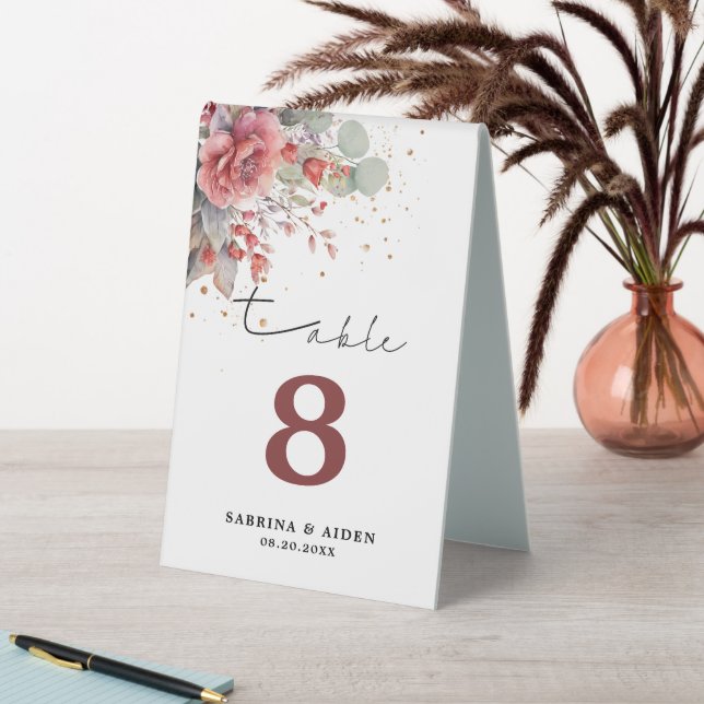 Plaque De Table Ombre rose Foncé Mariage bleu Duisy (En SItu (Tableau))