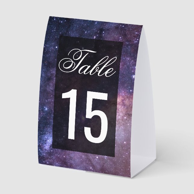 Plaque De Table Outer Space Universe Galaxy Wedding Table Number (Recto)