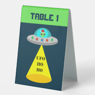 Plaque De Table OVNI de Noël Ho Ho Alien soucoupe volante Personna