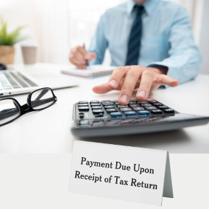 Plaque De Table Paiement dû sur la déclaration de taxe de réceptio