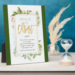 Plaque de table "Paix en Christ" avec de l'Easel